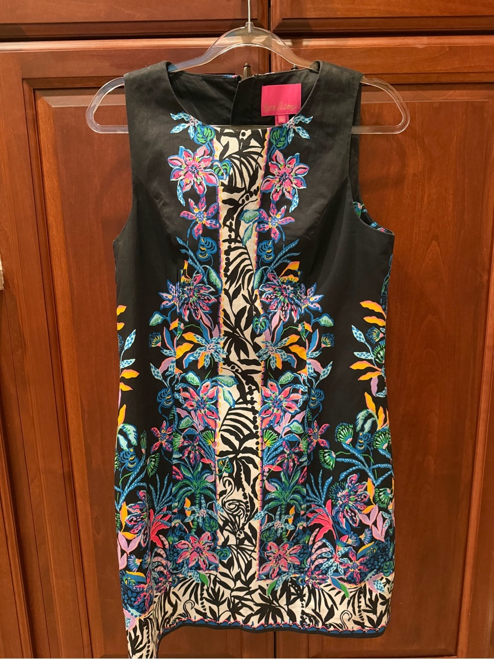 Lilly Pulitzer Short Shift Dress - Multicolor Florals and Black & White Accent